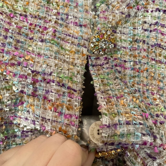 Weill Women's Multicolor Tweed style Jacket blazer - Picture 5 of 7